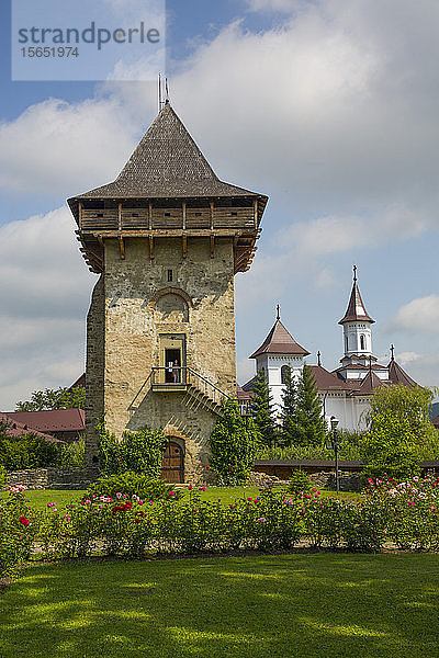 Turm  Kloster Humor  1530  UNESCO-Weltkulturerbe  Manastirea Humorului  Kreis Suceava  Rumänien