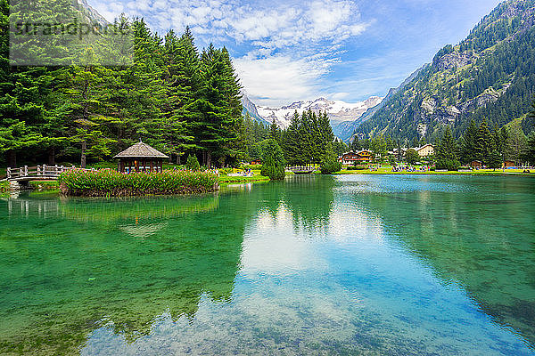 Italien  Aostatal  Gressoney-Saint-Jean  Lago di Gover  Monte Rosa im Hintergrund