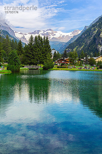 Italien  Aostatal  Gressoney-Saint-Jean  Lago di Gover  Monte Rosa im Hintergrund