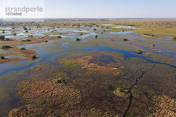Luftaufnahme des Okavango-Deltas  Botswana
