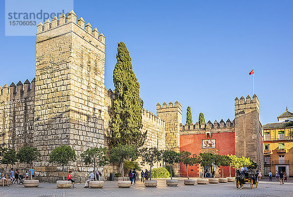 Eingang zum Alcazar-Palast (Real Alcazar)  UNESCO-Weltkulturerbe  Sevilla  Andalusien  Spanien  Europa