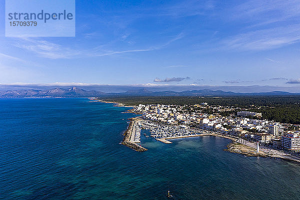 Spanien  Mallorca  Luftaufnahme des Ferienortes Can Picafort im Sommer