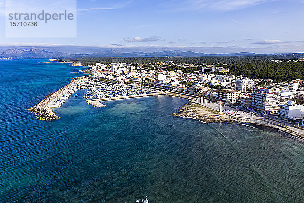 Spanien  Mallorca  Luftaufnahme des Ferienortes Can Picafort im Sommer