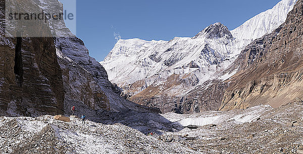 Chonbarden-Gletscher  Dhaulagiri-Rundwanderung  Himalaya  Nepal