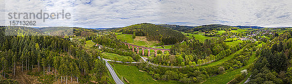Deutschland  Hessen  Erbach  Panorama des Himbacheltals