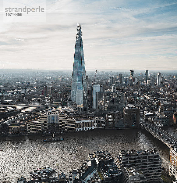 Großbritannien  England  London  Luftaufnahme des Shard-Hochhauses