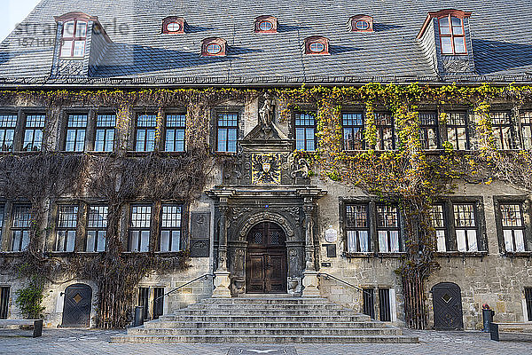 Deutschland  Sachsen-Anhalt  Quedlinburg  Fassade des alten Rathauses