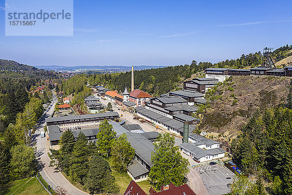 Deutschland  Niedersachsen  Goslar  Luftaufnahme der Bergwerke von Rammelsberg im Frühjahr
