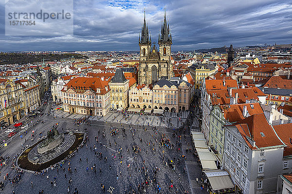 Tschechische Republik  Prag  Luftaufnahme des Altstädter Ringes