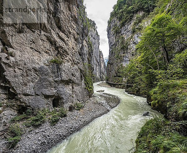 Aareschlucht im Haslital oder Haslital  Berner Oberland  Meiringen  Kanton Bern  Schweiz  Europa