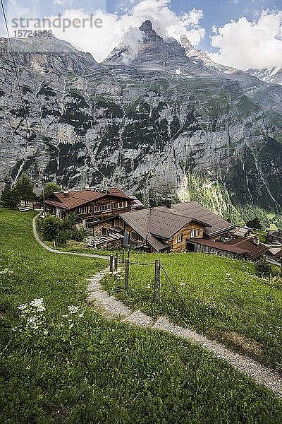 Gimmelwald  Lauterbrunnental  Lauterbrunnen  Welterbe Jungfrau-Aletsch-Bietschhorn  Kanton Bern  Berner Oberland  Schweiz  Europa
