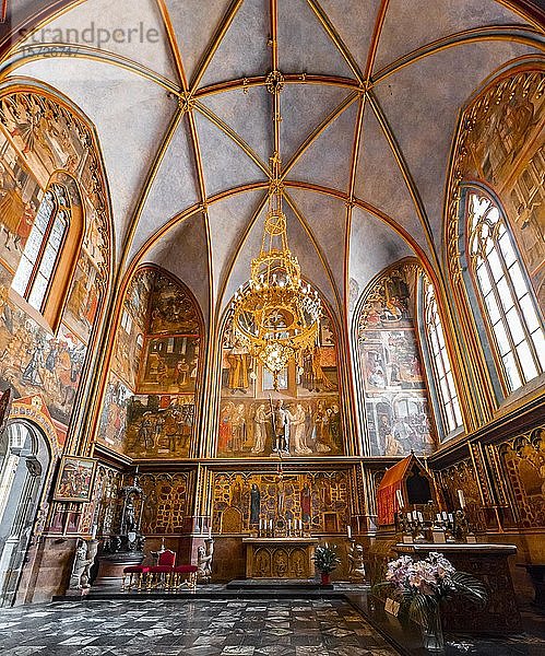 Wenzelskapelle  Sv. Václava-Kapelle  Seitenkapelle des Veitsdoms  Innenraum  Prager Burg  Hradschin  Prag  Böhmen  Tschechische Republik  Europa
