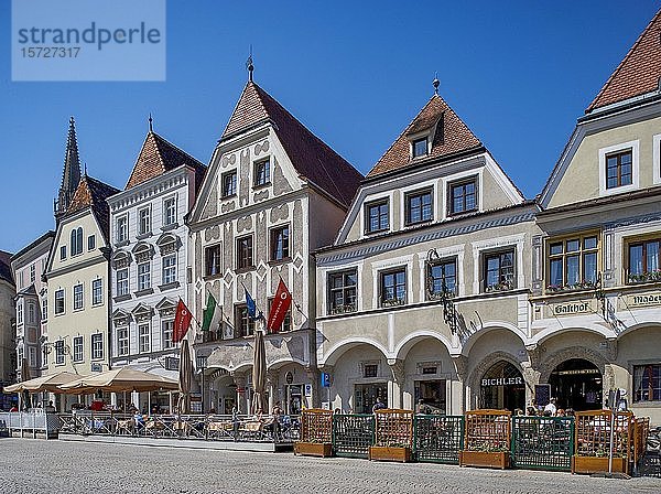 Altstadt  historische Bürgerhäuser  Stadtplatz  Steyr  Oberösterreich  Österreich  Europa