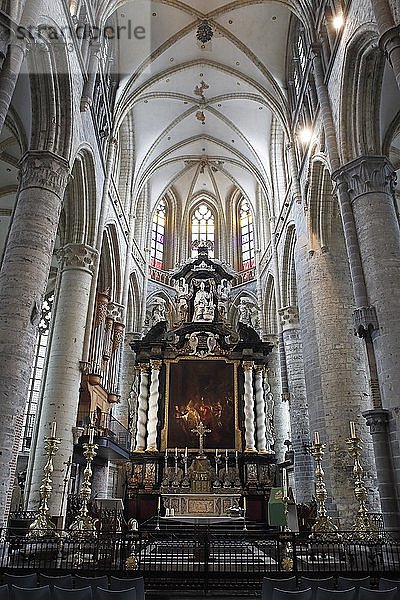Altarraum  Kirche St. Nikolaus  Sint-Niklaaskerk  Hauptaltar  Gent  Flandern  Belgien  Europa