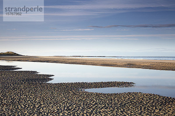 Ruhige Meereslandschaft Blick Ozean Strand Embleton Beach Northumberland
