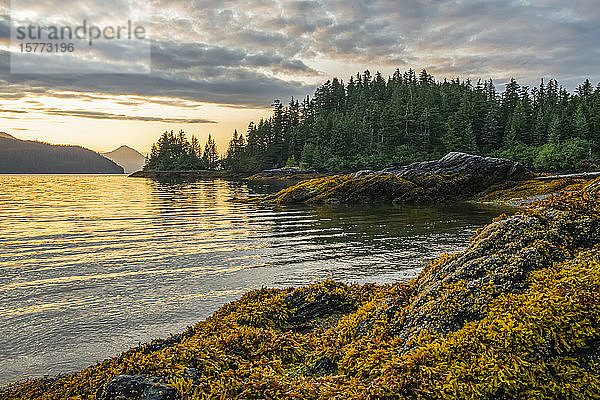 Schöne Landschaft des Prince William Sound bei Sonnenuntergang; Whittier  Alaska  Vereinigte Staaten von Amerika