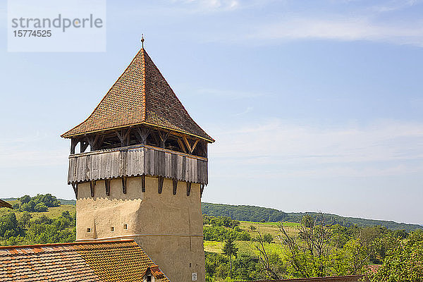 Turm  Wehrkirche Alma Vii  14. Jahrhundert  Alma Vii  Kreis Sibiu  Rumänien