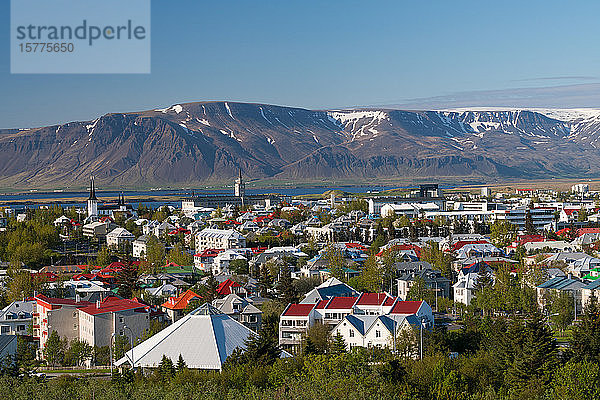 Erhöhter Blick über Reykjavik  Island