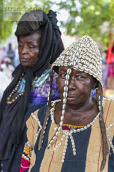 Frau bei einer Voodoo-Zeremonie in Dogondoutchi  Niger  Westafrika  Afrika