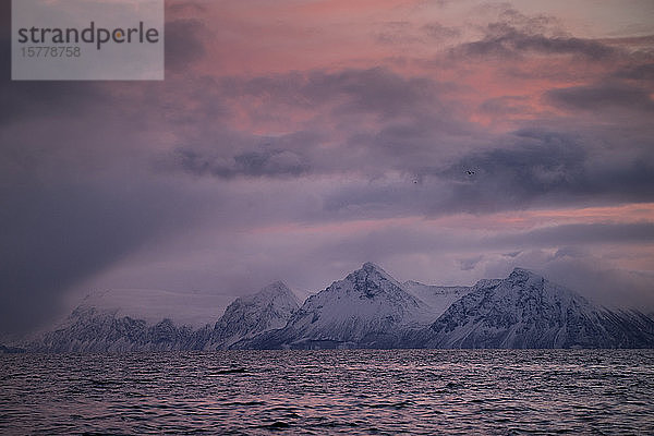 Berge über dem Wasser  Andenes  Nordland  Norwegen