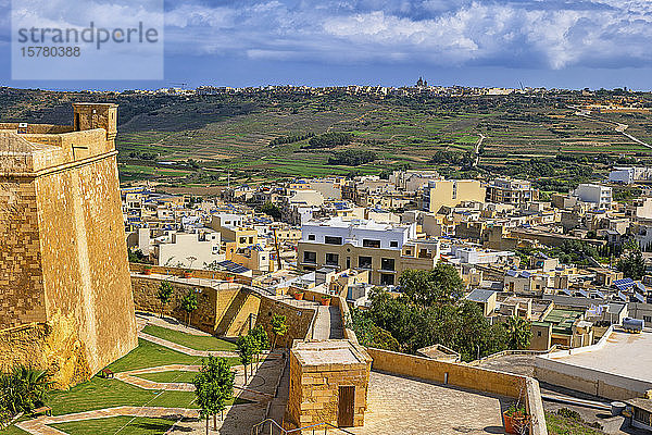 Malta  Gozo  Victoria  Vorort von Rabat von Cittadella aus gesehen