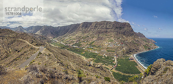 Spanien  La Gomera  Hermigua  Blick auf das Hermigua-Tal