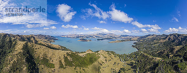 Neuseeland  Governors Bay  Luftpanorama des Thomson Scenic Reserve