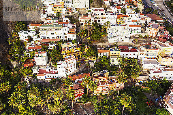 Spanien  Kanarische Inseln  La Gomera  Valle Gran Rey  La Calera  Luftaufnahme der Stadt