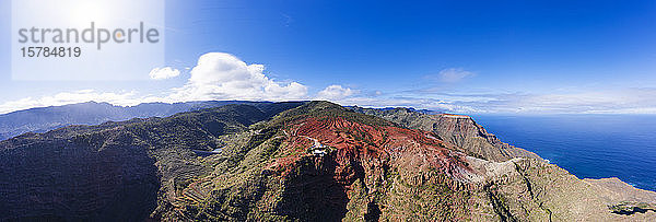 Spanien  Kanarische Inseln  Agulo  Luftpanorama des Beobachtungspunktes Mirador de Abrante