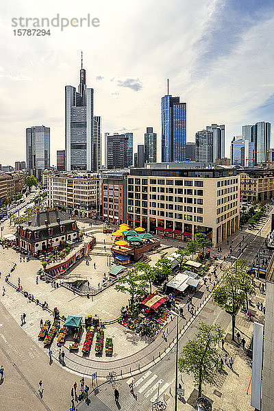 Deutschland  Hessen  Frankfurt  Hochwinkelansicht der Hauptwache