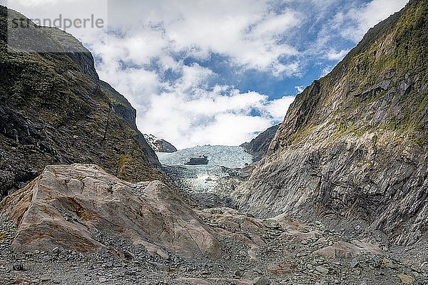 Gletscherzunge  Franz Josef Glacier  Westküste  Südland  Neuseeland  Ozeanien