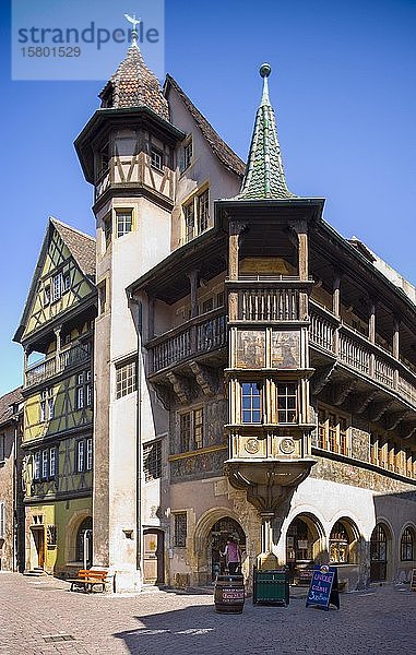 Fachwerkhäuser  Pfisterhaus in der Rue des Marchands  Colmar  Elsass  Frankreich  Europa