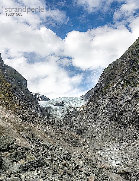 Gletscherzunge  Franz Josef Glacier  Westküste  Südland  Neuseeland  Ozeanien