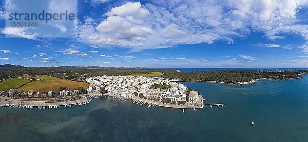 Portocolom  historischer Stadtkern  Region Migjorn  Luftaufnahme  Mallorca  Balearen  Spanien  Europa