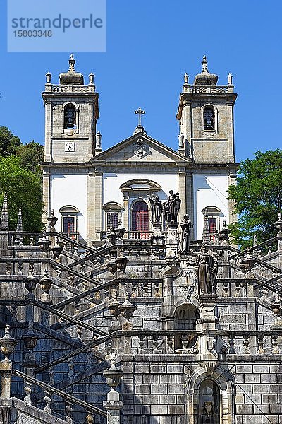 Heiligtum Nossa Senhora da Peneda und Tugendtreppe  Nationalpark Peneda Geres  Gaviera  Provinz Minho  Portugal  Europa