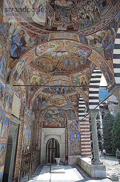 Wand- und Deckenmalerei  Klosterkirche Sveta Bogoroditsa  Orthodoxes Rila-Kloster  UNESCO-Weltkulturerbe  Bulgarien  Europa