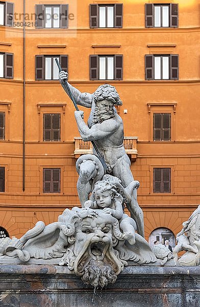 Neptunbrunnen  Piazza Navona  Rom  Italien  Europa