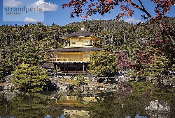 Kinkaku-ji-Tempel  Tempel des Goldenen Pavillons  UNESCO-Weltkulturerbe  Kyoto  Japan  Asien