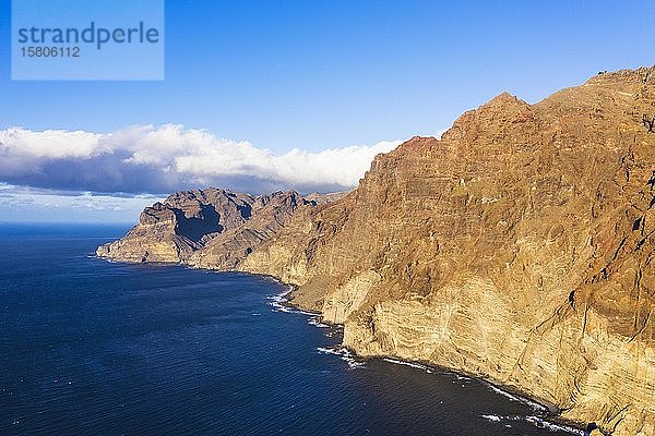 Techeleche Berge und La Merica  Westküste bei Valle Gran Rey  Luftaufnahme  La Gomera  Kanarische Inseln  Spanien  Europa