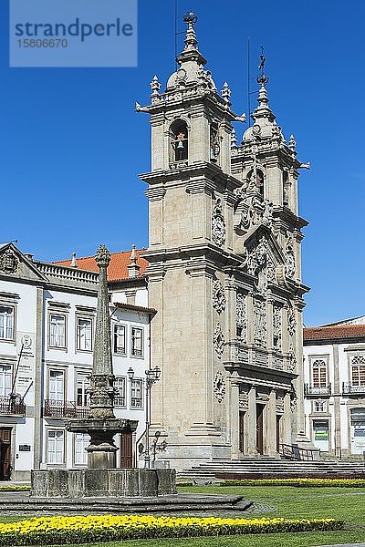 Kirche Santa Cruz oder Heilig-Kreuz-Kirche  Carlos Amarante-Platz  Braga  Minho  Portugal  Europa