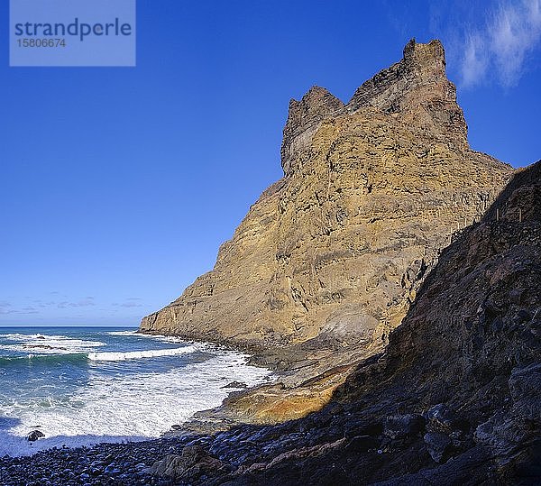 Playa de Guarinen  Galion-Gebirge  bei Taguluche  La Gomera  Kanarische Inseln  Spanien  Europa