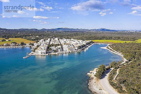 Portocolom  historischer Stadtkern  Region Migjorn  Luftaufnahme  Mallorca  Balearen  Spanien  Europa