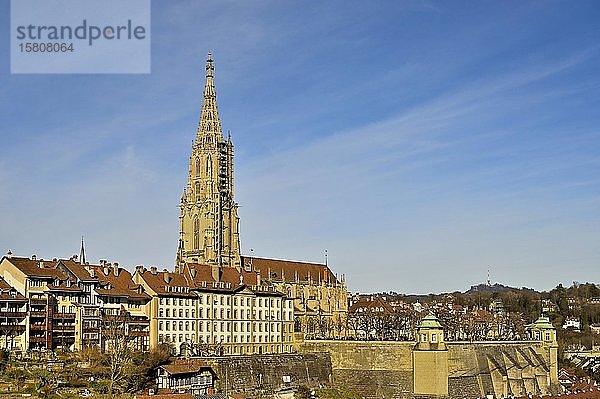 Ansicht der Altstadt und des Berner Münsters  Kanton Bern  Bern  Schweiz  Europa