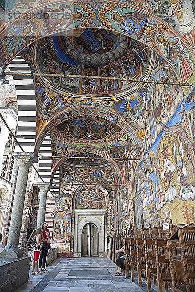 Wand- und Deckenmalerei  Klosterkirche Sveta Bogoroditsa  Orthodoxes Rila-Kloster  UNESCO-Weltkulturerbe  Bulgarien  Europa