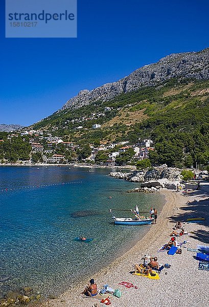 Strände bei Brela  Makarska Riviera  Dalmatien  Kroatische Adriaküste  Kroatien  Europa