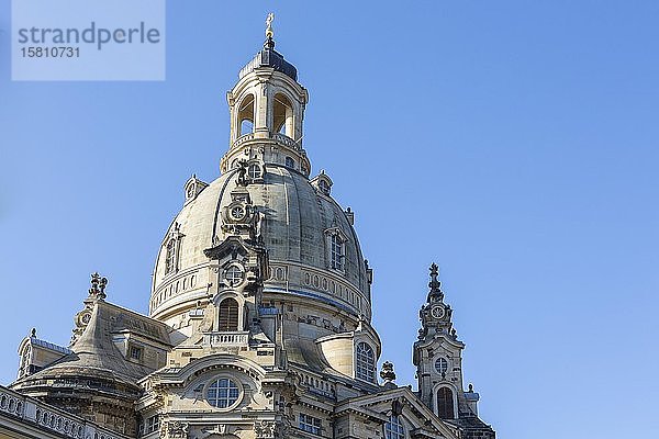 Kuppel der Frauenkirche Unserer Lieben Frau  Dresden  Sachsen  Deutschland  Europa