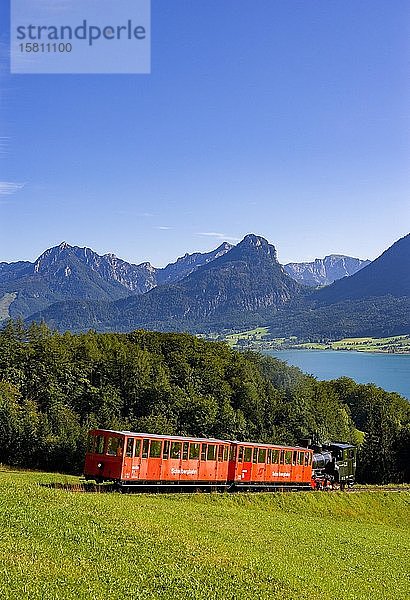 Zahnradbahn auf dem Schafberg  Wolfgangsee  St.Wolfgang  Salzkammergut  Österreich  Europa