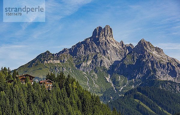 Gosaukamm mit Berggipfel Bischofsmütze  Filzmoos  Pongau  Bundesland Salzburg  Österreich  Europa