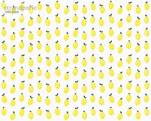 Illustration von gelben Zitronen auf weißem Hintergrund
