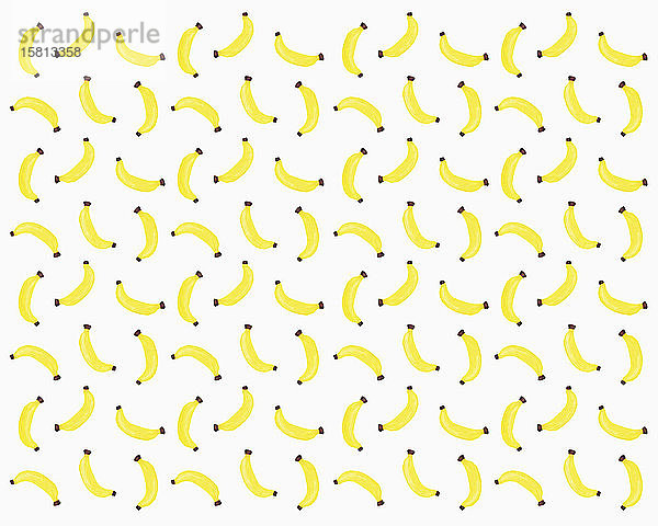 Illustration von gelben Bananen auf weißem Hintergrund